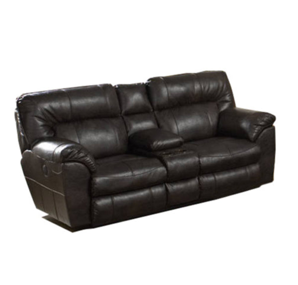 Catnapper - Nolan Extra Wide Reclining Console Loveseat w/ Storage and Cupholders in Godiva - 4049-GODIVA