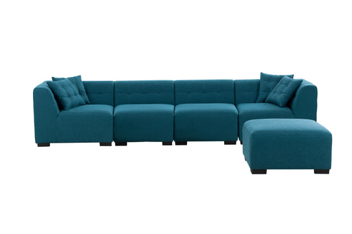 GFD Home - Sectional Sofa with Removable Ottoman Green - GreatFurnitureDeal