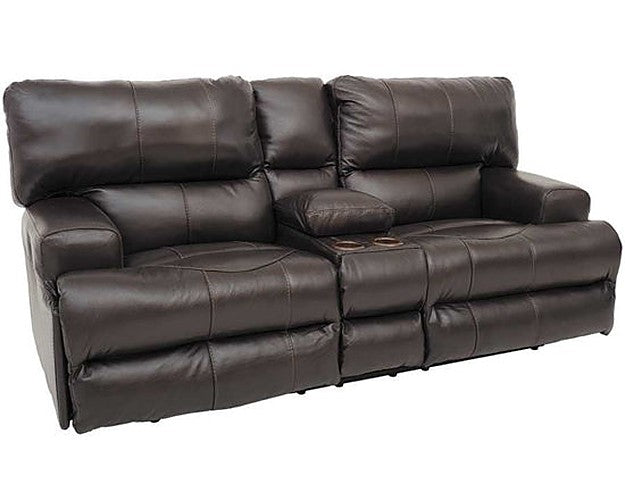 Catnapper - Wembley Power Headrest Power Lumbar Power Reclining Leather Console Loveseat in Chocolate - 764589-CHOCOLATE-MTO - GreatFurnitureDeal