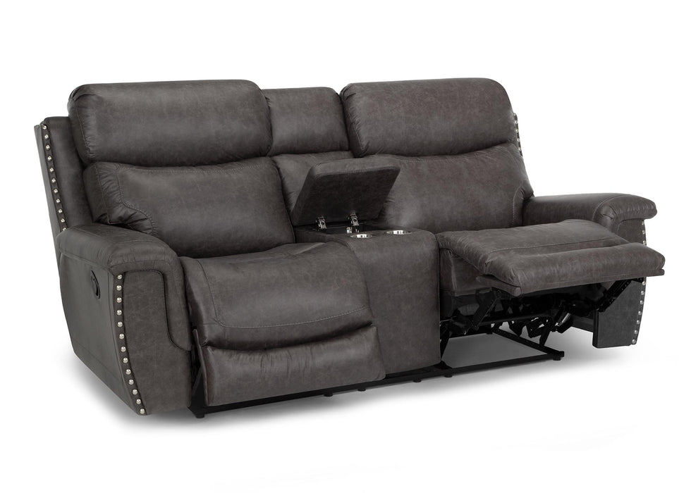 Franklin Furniture - Brixton Reclining Console Loveseat in Holster Steel - 64734 Holster Steel
