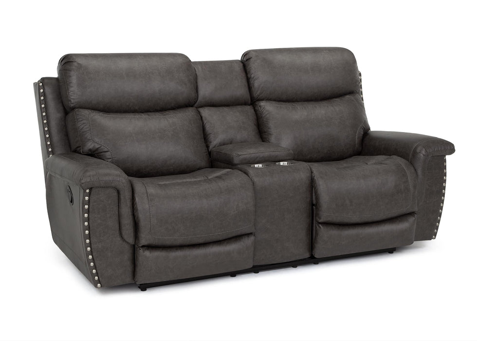Franklin Furniture - Brixton Reclining Console Loveseat in Holster Steel - 64734 Holster Steel