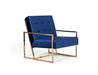 GFD Home - Modrest Samara Modern Blue & Gold Accent Chair - GreatFurnitureDeal