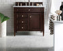 James Martin Furniture - Brittany 36" Burnished Mahogany Single Vanity with 3 CM Carrara Marble Top - 650-V36-BNM-3CAR