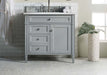 James Martin Furniture - Brittany 36" Urban Gray Single Vanity with 3 CM Carrara Marble Top - 650-V36-UGR-3CAR