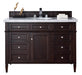 James Martin Furniture - Brittany 48" Burnished Mahogany Single Vanity with 3 CM Carrara Marble Top - 650-V48-BNM-3CAR