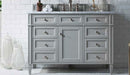 James Martin Furniture - Brittany 48" Urban Gray Single Vanity with 3 CM Carrara Marble Top - 650-V48-UGR-3CAR - GreatFurnitureDeal