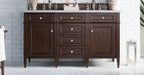 James Martin Furniture - Brittany 60" Burnished Mahogany Double Vanity with 3 CM Carrara Marble Top - 650-V60D-BNM-3CAR