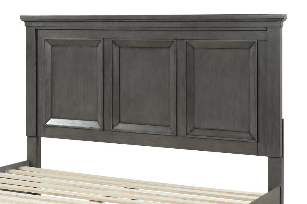 GFD Home - Hamilton King 5-N Piece Storage Bedroom Set in Gray made with Engineered Wood - GreatFurnitureDeal