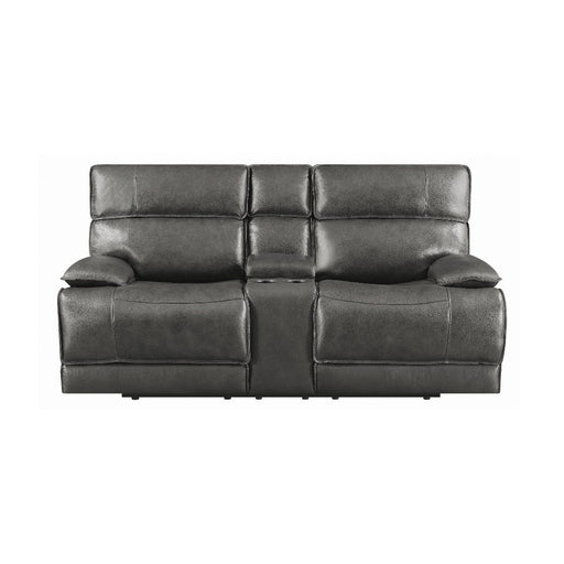 Coaster Furniture - Stanford Cushion Back Power Loveseat Charcoal - 650222P - GreatFurnitureDeal