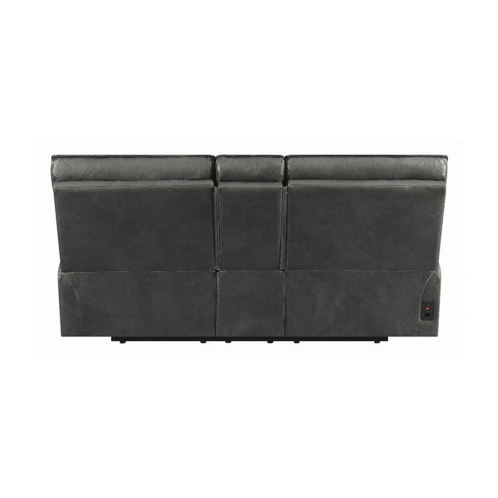 Coaster Furniture - Stanford Cushion Back Power Loveseat Charcoal - 650222P