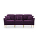 GFD Home - Modern Purple Velvet Upholstered 3-Piece Sectional Sofa Set, 3-Seater Sofa + 2 Piece Loveseat Sofa Couch with Sturdy Metel Legs for Living Room or Apartment - GreatFurnitureDeal