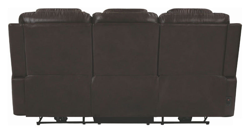 Coaster Furniture - North Dark Brown Power Reclining Sofa With Power Headrest - 650401PP - Back View