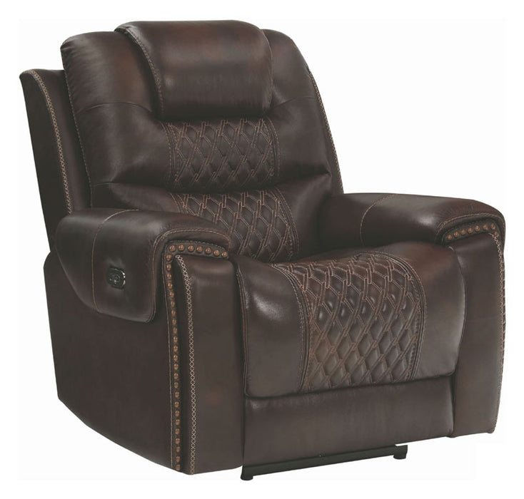 Coaster Furniture - North 3 Piece Dark Brown Power Reclining Power Headrest Living Room Set - 650401PP-S3 - Power Recliner