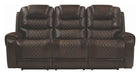 Coaster Furniture - North Dark Brown Power Reclining Sofa With Power Headrest - 650401PP - GreatFurnitureDeal
