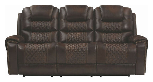 Coaster Furniture - North Dark Brown Power Reclining Sofa With Power Headrest - 650401PP - Front View