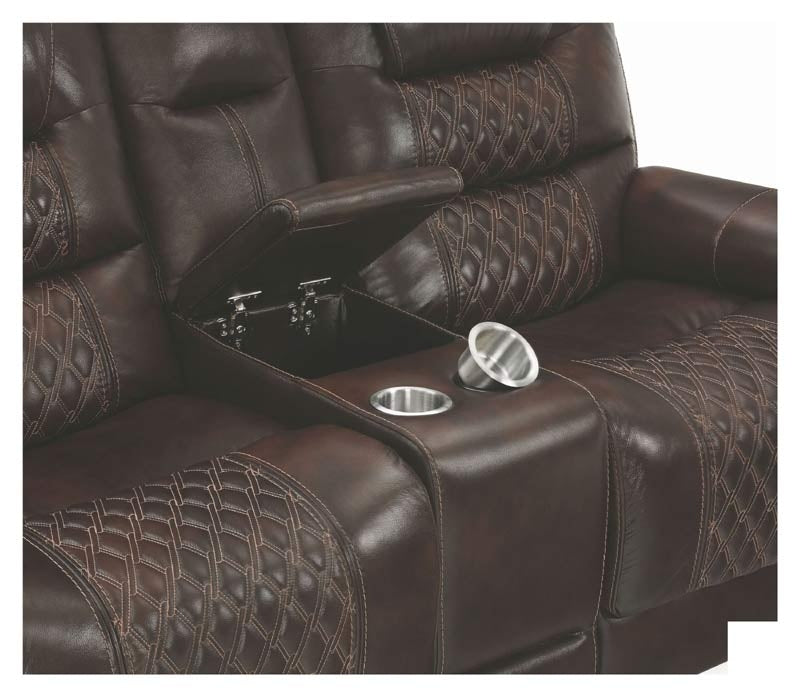 Coaster Furniture - North Dark Brown Power Reclining Loveseat With Power Headrest - 650402PP