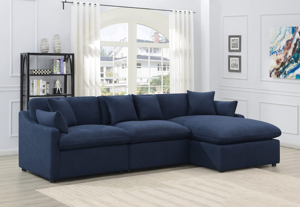 Coaster Furniture - Destino 3-Piece Modular Power Sectional Midnight Blue - 651551P-S3 - GreatFurnitureDeal