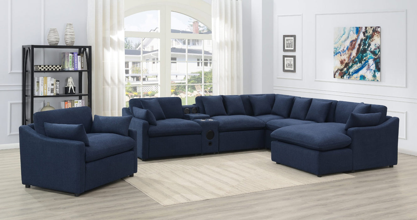 Coaster Furniture - Destino 6-Piece Modular Power Sectional Midnight Blue - 651551P-S6 - GreatFurnitureDeal
