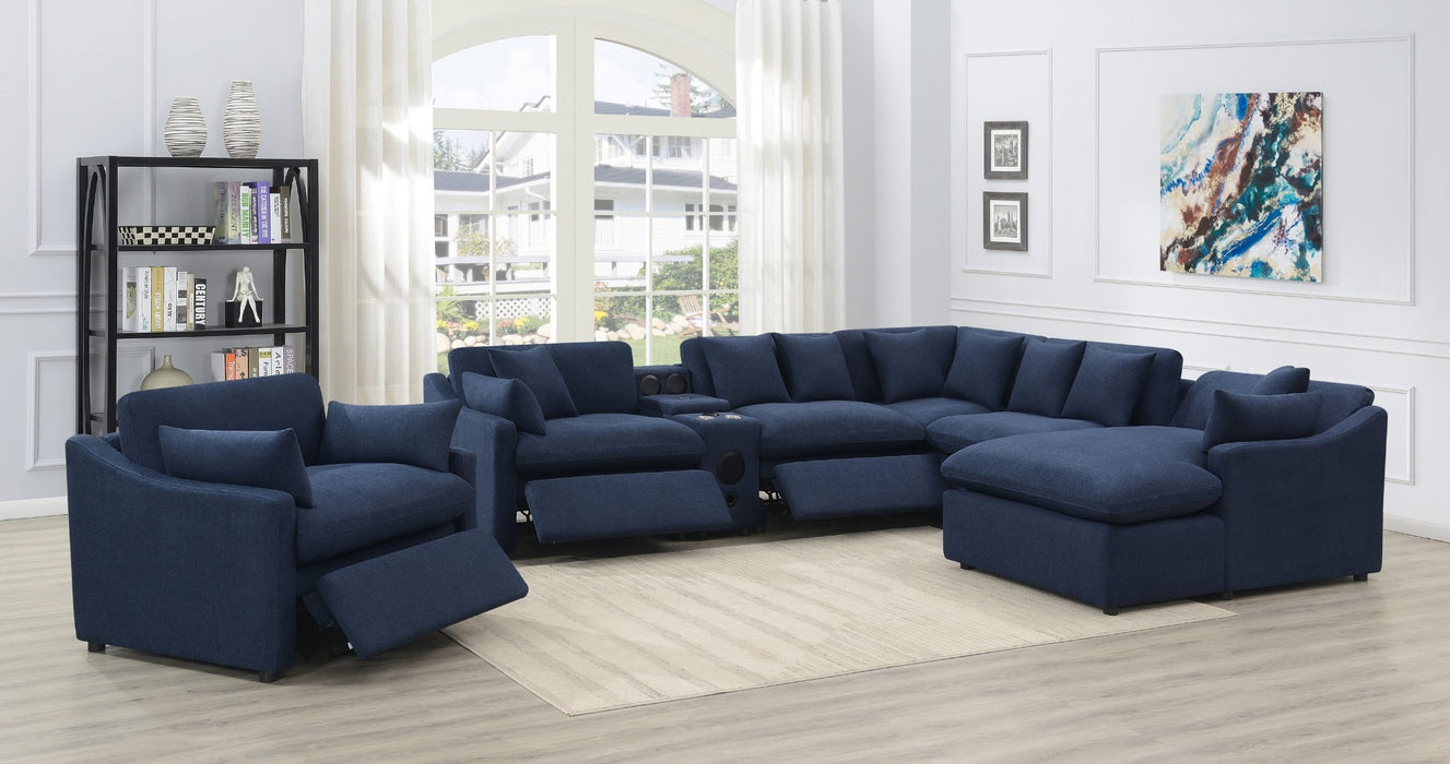 Coaster Furniture - Destino 6-Piece Modular Power Sectional Midnight Blue - 651551P-S6