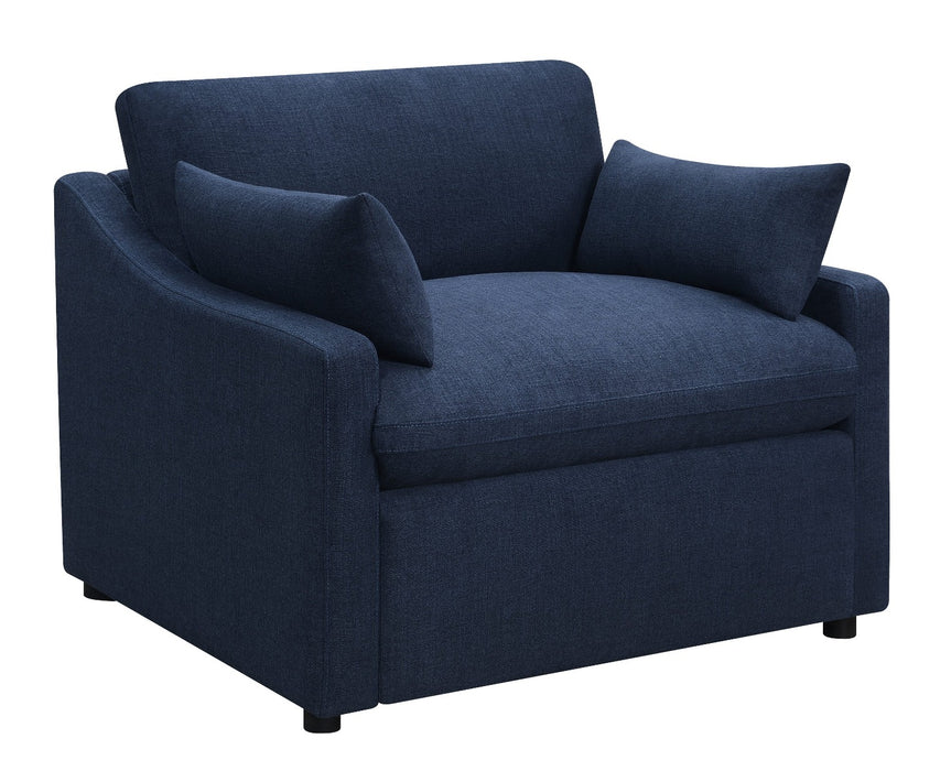Coaster Furniture - Destino Cushion Back Power Recliner Midnight Blue - 651552P - GreatFurnitureDeal