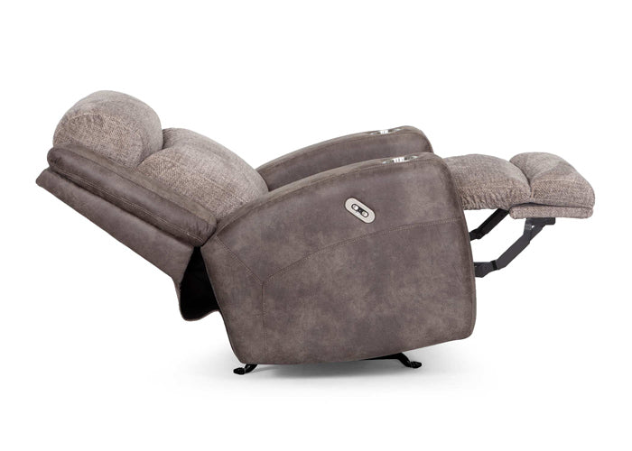 Franklin Furniture - Carver Pwr Rec / Pwr Headrest Rocking Recliner w/ Cupholders & USB - 6528