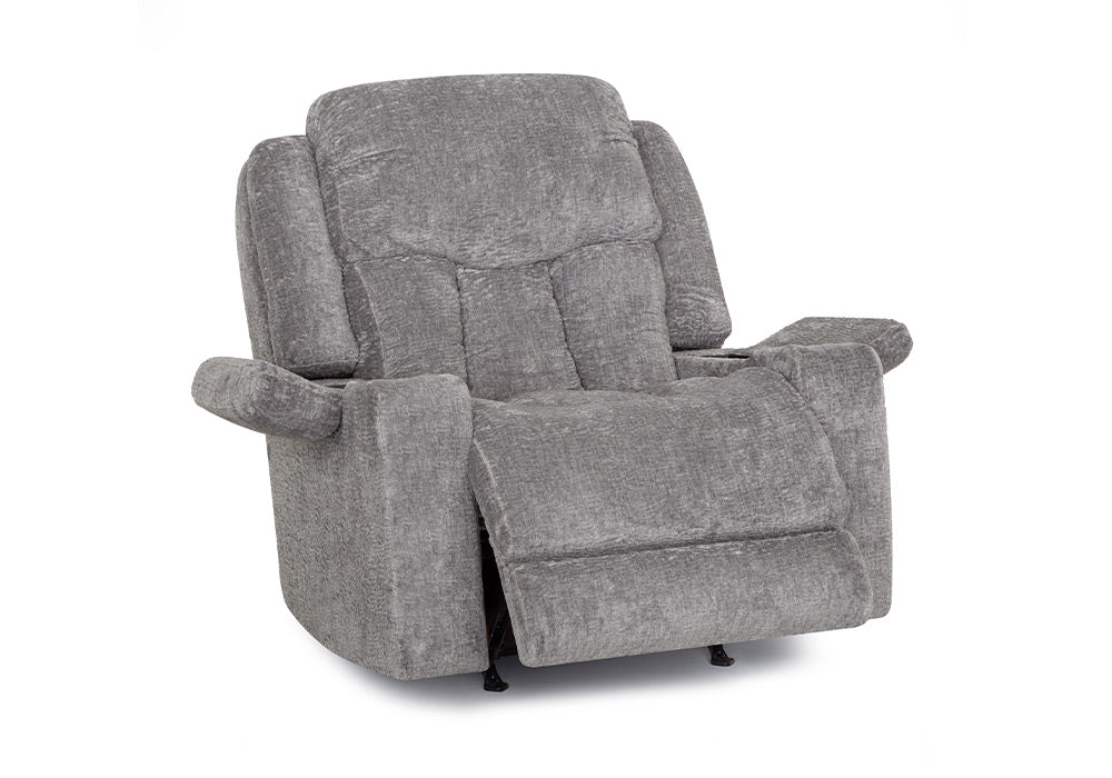 Franklin Furniture - Denali Power Reclining Rocker Recliner w/ Power Headrest, Dual Arm Storage, Massage, and Cupholders in Ash - 6552-ASH - GreatFurnitureDeal