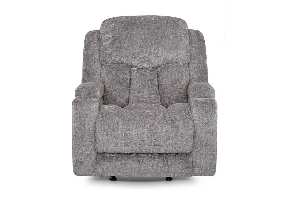 Franklin Furniture - Denali Power Reclining Rocker Recliner w/ Power Headrest, Dual Arm Storage, Massage, and Cupholders in Ash - 6552-ASH