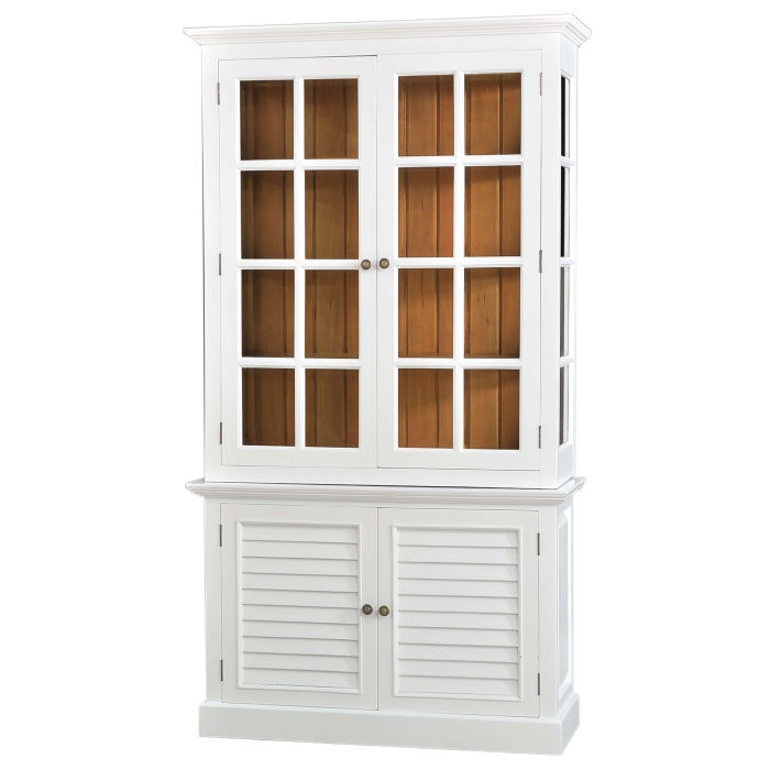 Bramble - 2 Door Cottage Cabinet w/ Glass w/ 4 LED - BR-65743 - GreatFurnitureDeal