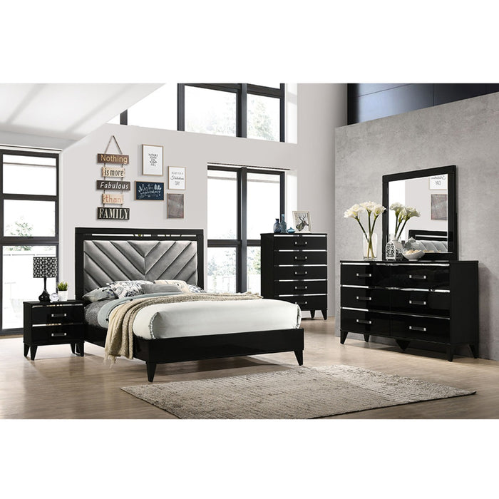 Acme Furniture - Chelsie 6 Piece Eastern King Bedroom Set in Black - 27407EK-6SET - GreatFurnitureDeal