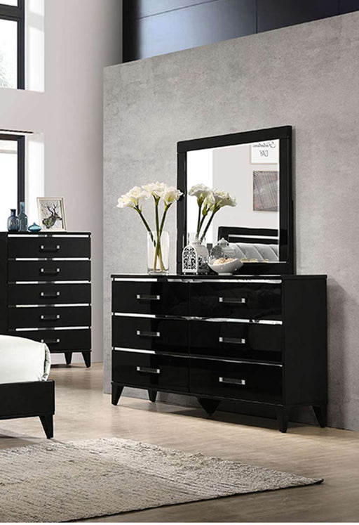 Acme Furniture - Chelsie Dresser with Mirror Set in Black - 27415-14 - GreatFurnitureDeal