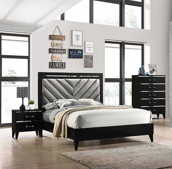 Acme Furniture - Chelsie 3 Piece Eastern King Bedroom Set in Black - 27407EK-3SET - GreatFurnitureDeal