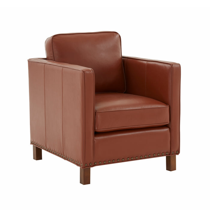 GFD Home - Elizabeth Top Grain Leather Arm Chair - GreatFurnitureDeal