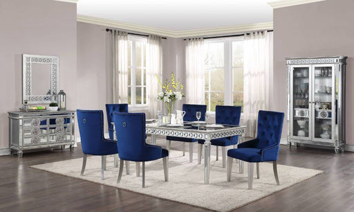 Acme Furniture - Varian 5 Piece Dining Table Set In Mirrored & Antique Platinum - 66155-5SET - GreatFurnitureDeal