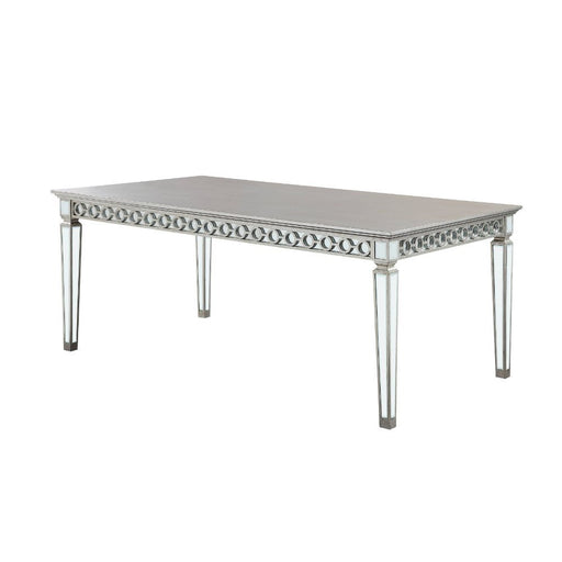 Acme Furniture - Varian Dining Table (90"L) in Mirrored & Antique Platinum - 66160 - GreatFurnitureDeal