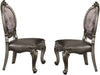 Acme Furniture - Versailles Silver PU & Antique Platinum Dining Side Chair (Set-2) - 66822