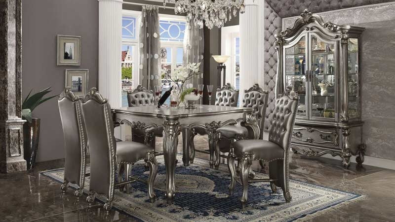 Acme Furniture - Versailles Antique Platinum 8 Piece Counter Height Dining Table Set - 66835-8SET - GreatFurnitureDeal