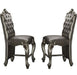 Acme Furniture - Versailles Silver PU & Antique Platinum Counter Height Dining Chair (Set-2) - 66837