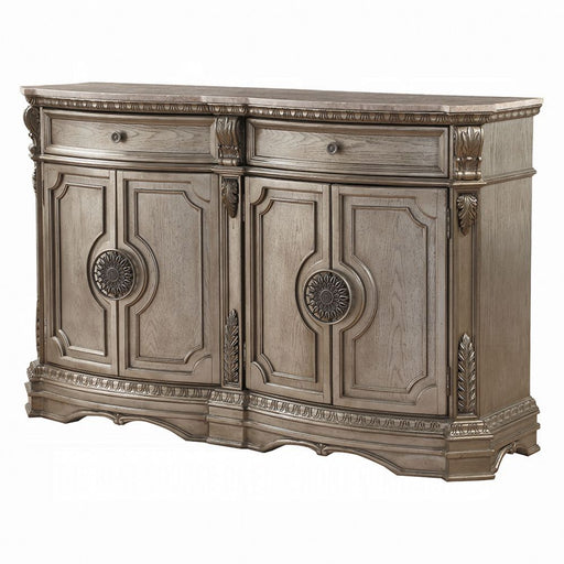 Acme Furniture - Northville Server w-Marble Top in Antique Silver - 66925 - GreatFurnitureDeal