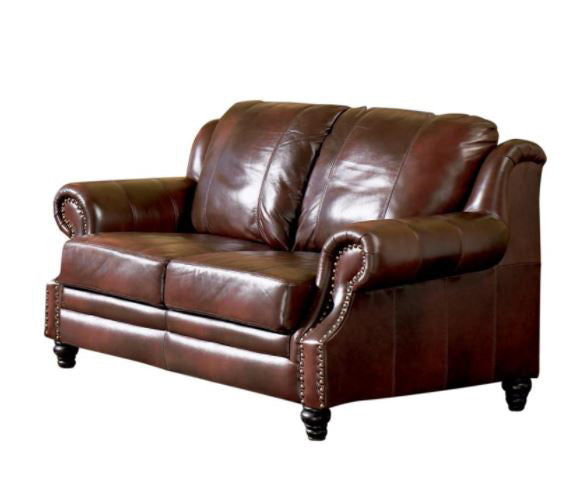Cota Leather Rolled Arm 2 Piece Living Room Set