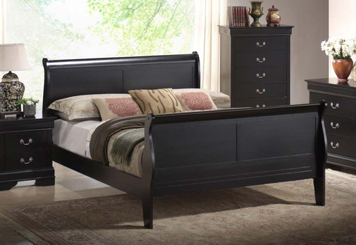 Myco Furniture - Louis Philippe Queen Bed in Black - 6702Q - GreatFurnitureDeal