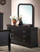 Myco Furniture - Louis Philippe Dresser with Mirror in Black - 6707-DR-06-BK - GreatFurnitureDeal