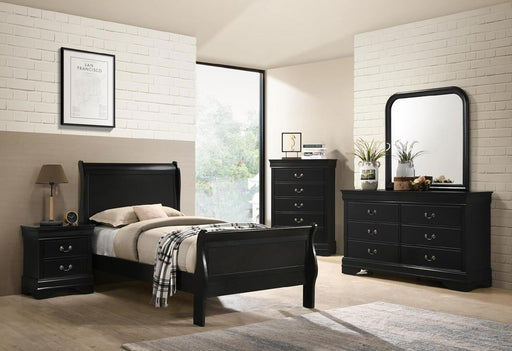 Myco Furniture - Louis Philippe 3 Piece Full Size Bedroom Set in Black - 6702F-3SET - GreatFurnitureDeal