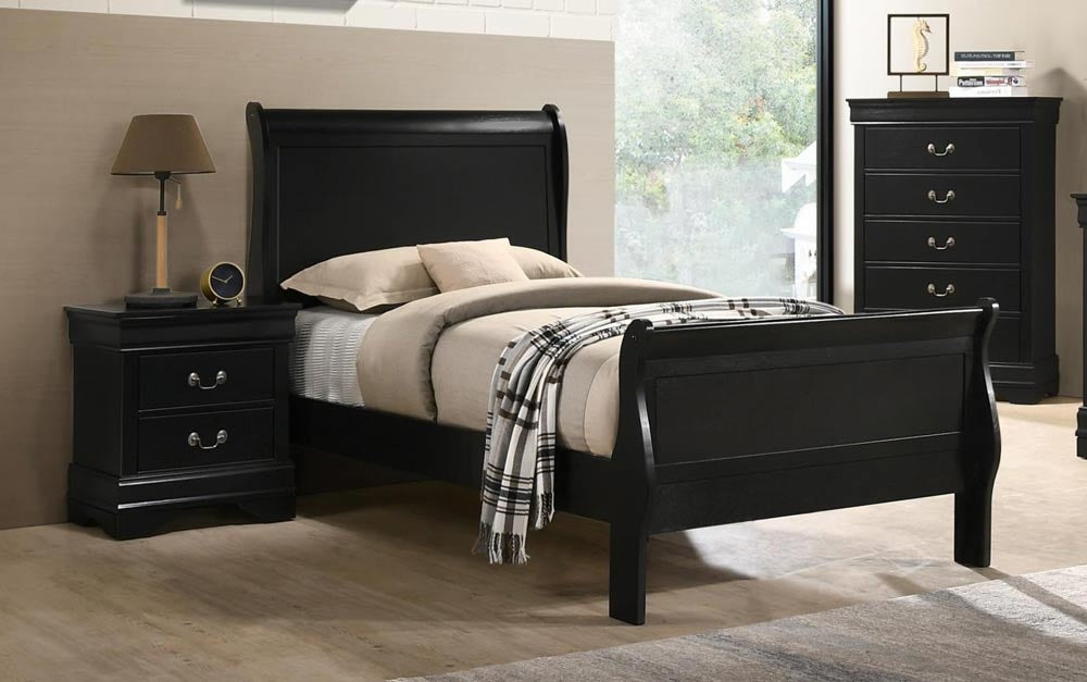 Myco Furniture - Louis Philippe Full Size Bed in Black - 6702F