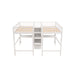 GFD Home - Twin & Twin Size Loft Bed with 2 Built-in Desks and Shelves, Storage Staircase, White - GreatFurnitureDeal