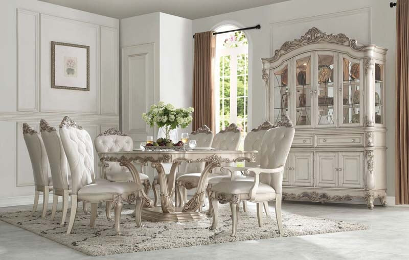 Acme Furniture - Gorsedd Antique White 8 Piece Dining Table Set - 67440-8SET