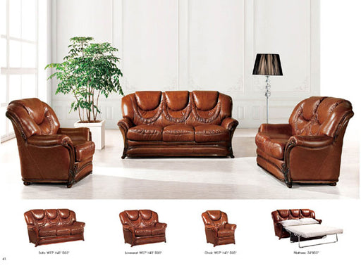 ESF Furniture - 67 Leather Sofa and Loveseat Set - 67-SL - GreatFurnitureDeal