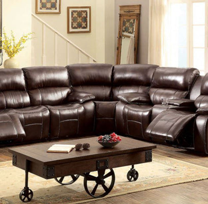 Furniture of America - Ruth Brown Reclining Sectional - CM6783BR