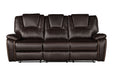 GFD Home - Hong Kong 2 Piece Power Reclining Sofa Set made with Faux Leather in Brown - GreatFurnitureDeal