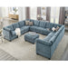 GFD Home - U shape Modular Sectional Sofa，DIY Combination，includes Seven Single Chair， Four Corner and One Ottoman，Navy Blue - GreatFurnitureDeal