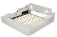 GFD Home - Zoya Smart Multifunctional Queen Size Bed Made with Wood in White - GreatFurnitureDeal